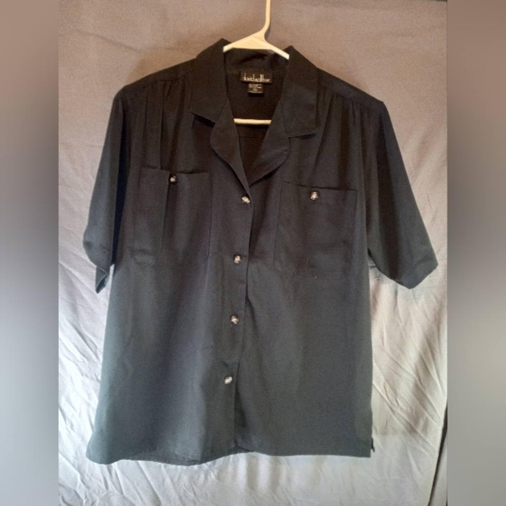 David Matthews Vintage Black Button-Up Shirt